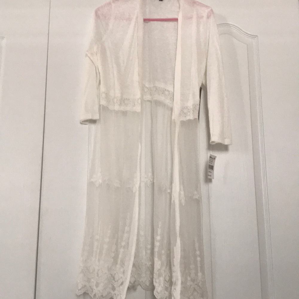 White sheer sweater